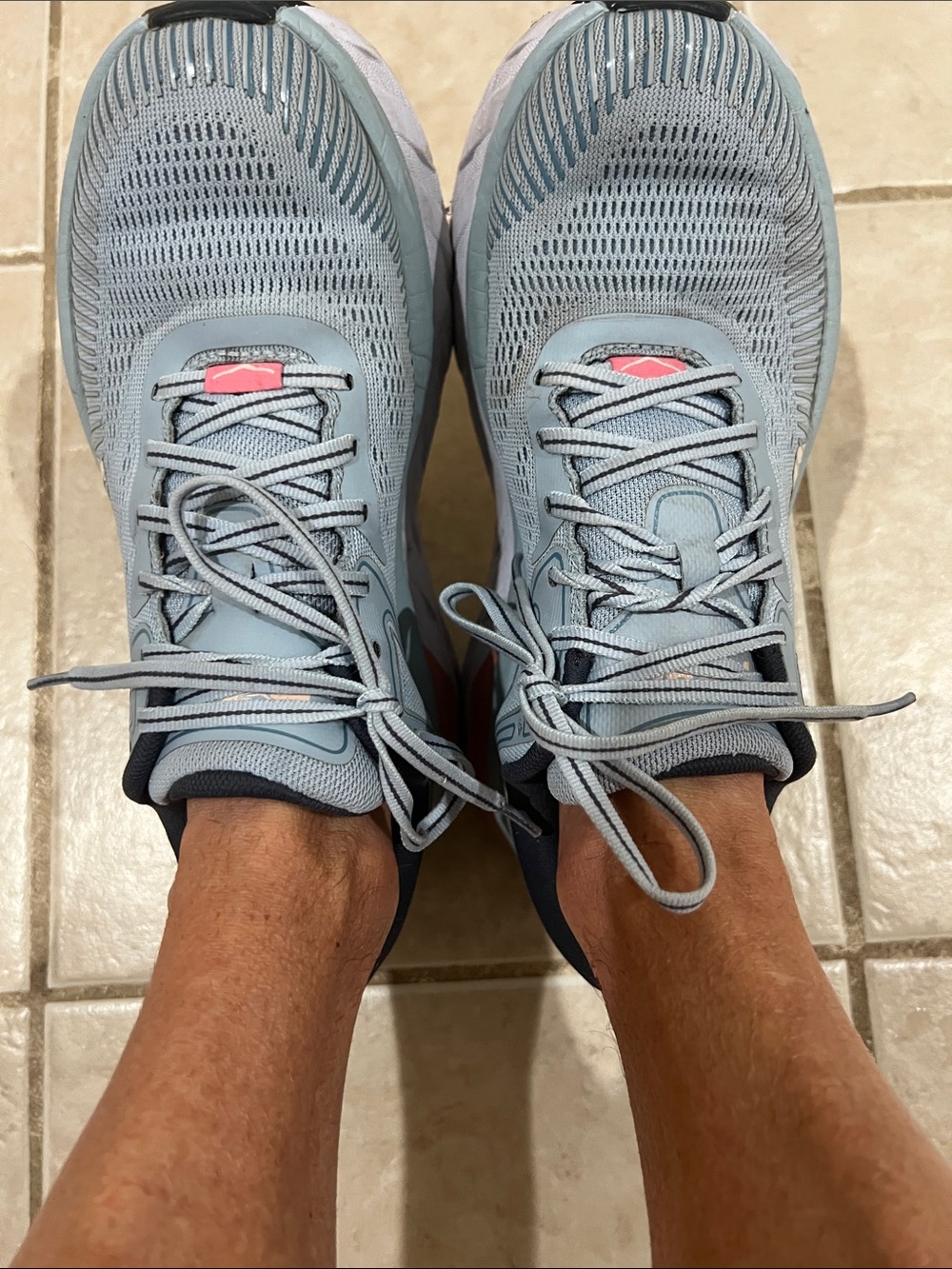 Hoka One One Navy and Light Blue Running Shoe